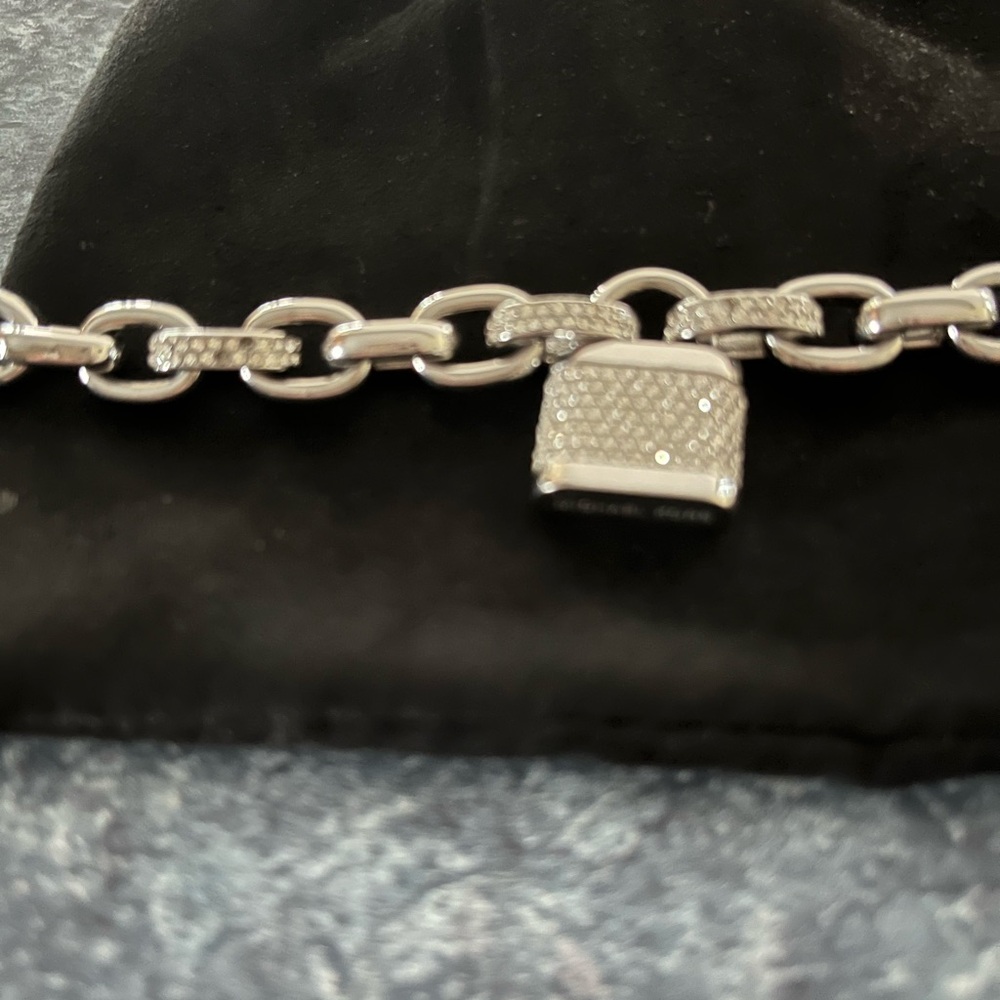 Michael Kors Silver Bracelet with Padlock Charm